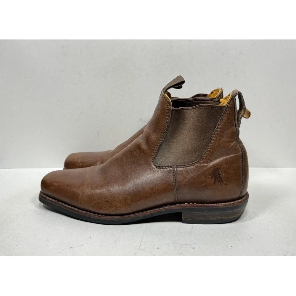 Chippewa Renegade Chelsea Boots Mens 13‎ Brown Leather Vibram Slip On Square Toe
